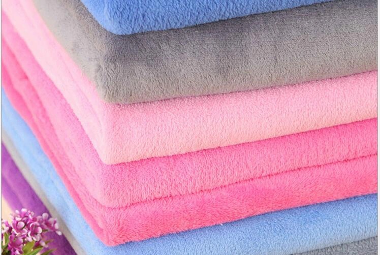 100% Polyester Supersoft Solid Coral Fleece Fabric